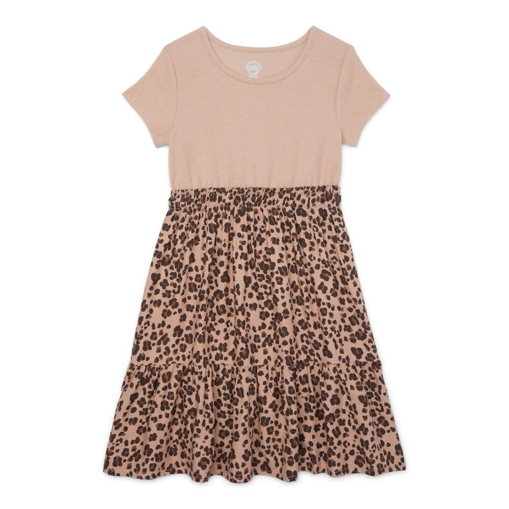 Wonder Nation Girls' Leopard Short Sleeve Dress